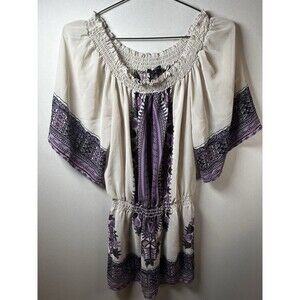 Twenty One Sheer Tunic Womens S Lavender Cream Whimsigoth Witchy Y2K Whimsical